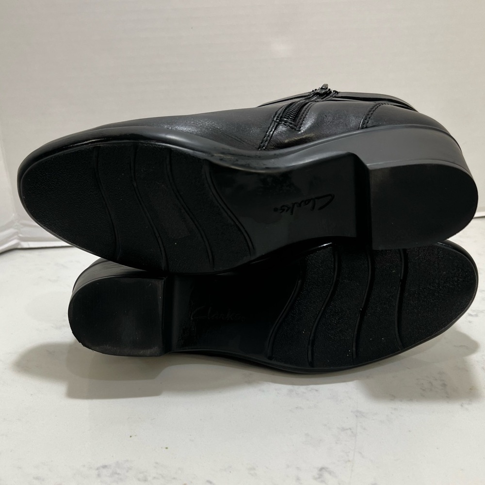 Clarks Black Ankle Booties with Buckle - Picture 8 of 11